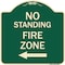 Signmission No Standing Fire Zone W/ Left Arrow Heavy-Gauge Aluminum Architectural Sign, 18" x 18", G-1818-23586 A-DES-G-1818-23586 - alternate 1